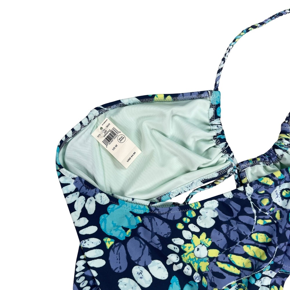 Aerie Floral Cut Out One Piece Swim Sz Medium Cheeky Boho Hippie Festival - Picture 11 of 16